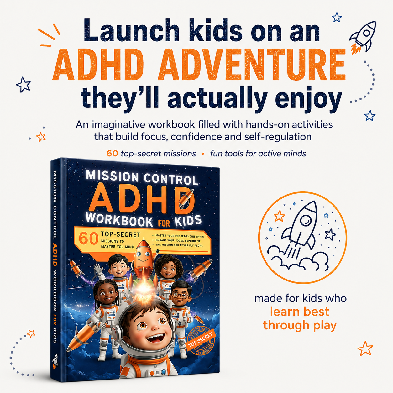 Mission Control ADHD Activity Book for Kids